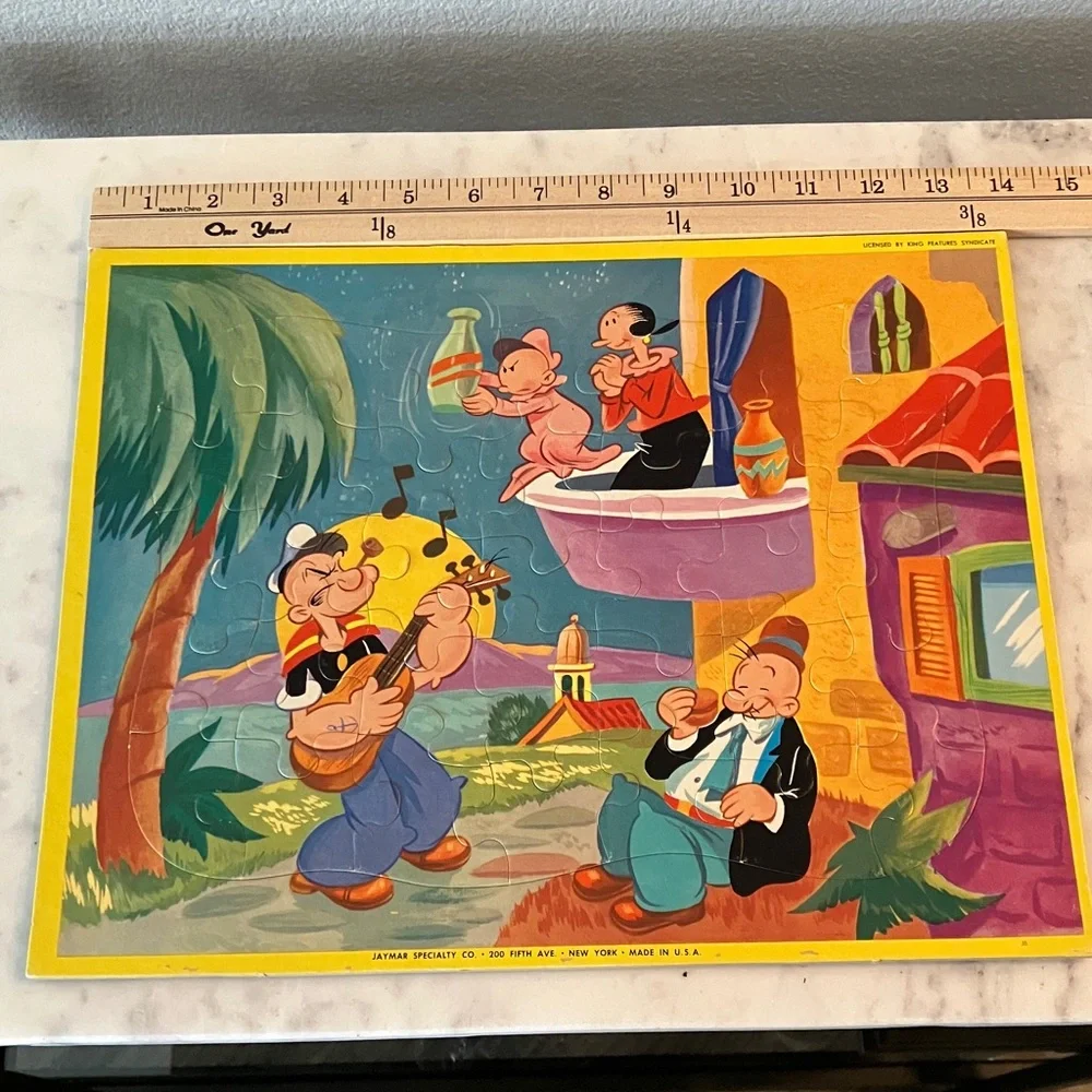 Vintage Popeye Carboard Cartoon Puzzle 11”x14” - Picture 1 of 5